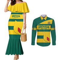 Custom Grenada Football Couples Matching Mermaid Dress and Long Sleeve Button Shirt Go Spice Boys Green Version
