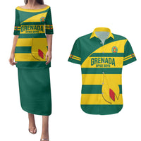 Custom Grenada Football Couples Matching Puletasi and Hawaiian Shirt Go Spice Boys Green Version