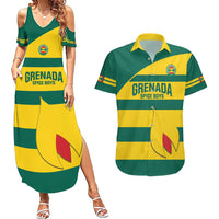 Custom Grenada Football Couples Matching Summer Maxi Dress and Hawaiian Shirt Go Spice Boys Green Version