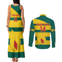 Custom Grenada Football Couples Matching Tank Maxi Dress and Long Sleeve Button Shirt Go Spice Boys Green Version