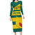 Custom Grenada Football Family Matching Long Sleeve Bodycon Dress and Hawaiian Shirt Go Spice Boys Green Version