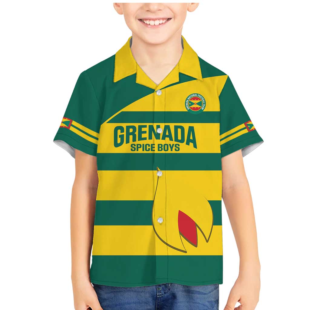 Custom Grenada Football Family Matching Mermaid Dress and Hawaiian Shirt Go Spice Boys Green Version