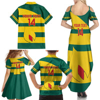 Custom Grenada Football Family Matching Summer Maxi Dress and Hawaiian Shirt Go Spice Boys Green Version