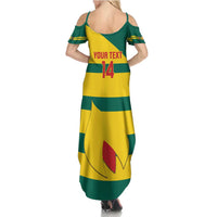 Custom Grenada Football Family Matching Summer Maxi Dress and Hawaiian Shirt Go Spice Boys Green Version