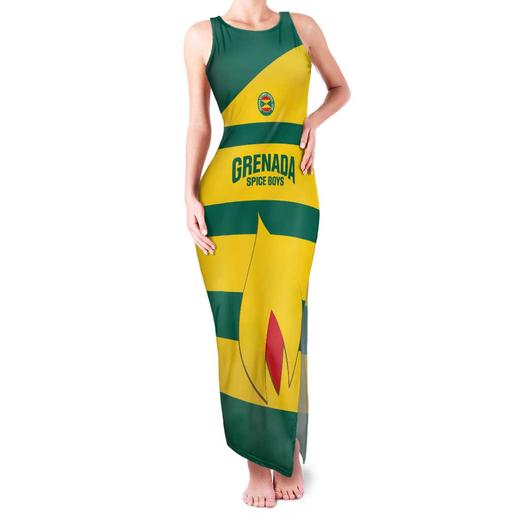 Custom Grenada Football Family Matching Tank Maxi Dress and Hawaiian Shirt Go Spice Boys Green Version
