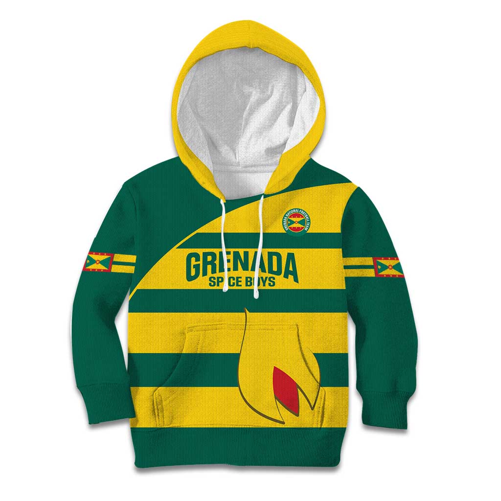 Custom Grenada Football Kid Hoodie Go Spice Boys Green Version