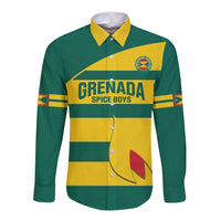 Custom Grenada Football Long Sleeve Button Shirt Go Spice Boys Green Version