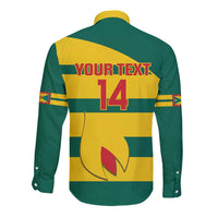 Custom Grenada Football Long Sleeve Button Shirt Go Spice Boys Green Version