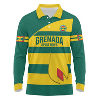 Custom Grenada Football Long Sleeve Polo Shirt Go Spice Boys Green Version