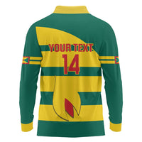 Custom Grenada Football Long Sleeve Polo Shirt Go Spice Boys Green Version