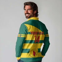 Custom Grenada Football Long Sleeve Polo Shirt Go Spice Boys Green Version