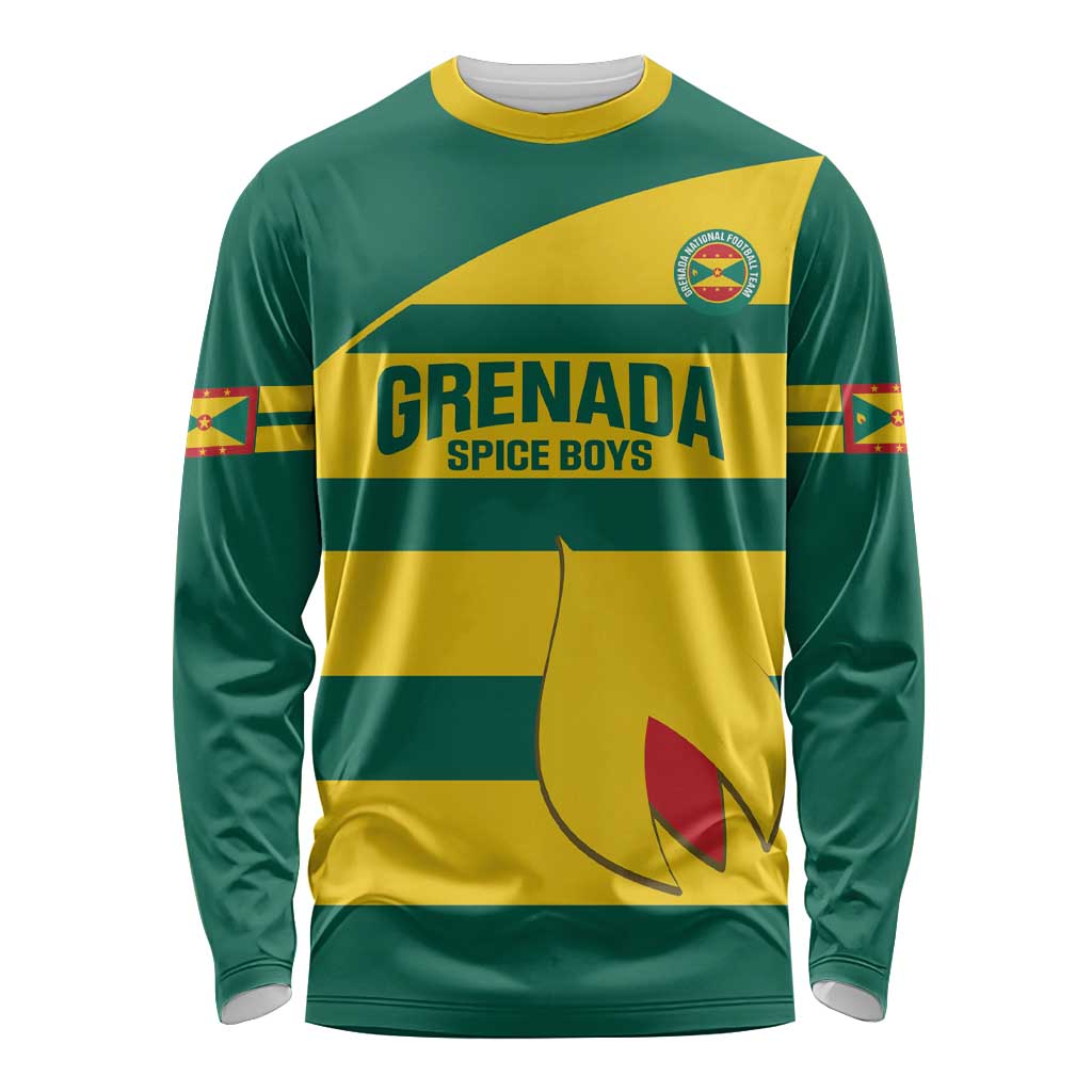 Custom Grenada Football Long Sleeve Shirt Go Spice Boys Green Version