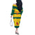 Custom Grenada Football Off The Shoulder Long Sleeve Dress Go Spice Boys Green Version