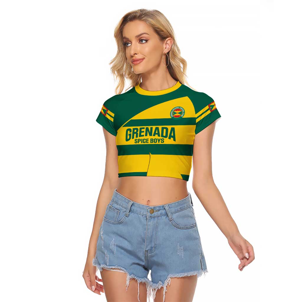 Custom Grenada Football Raglan Cropped T Shirt Go Spice Boys Green Version