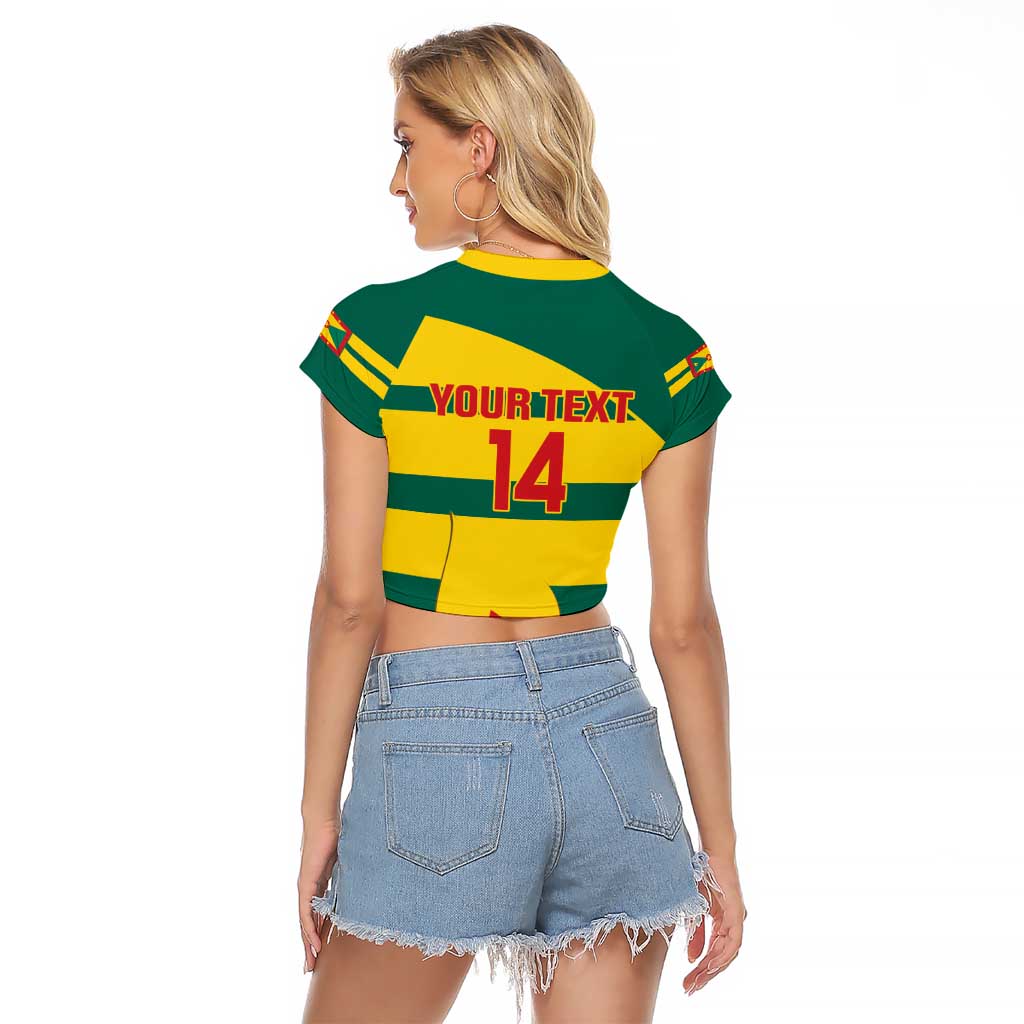 Custom Grenada Football Raglan Cropped T Shirt Go Spice Boys Green Version