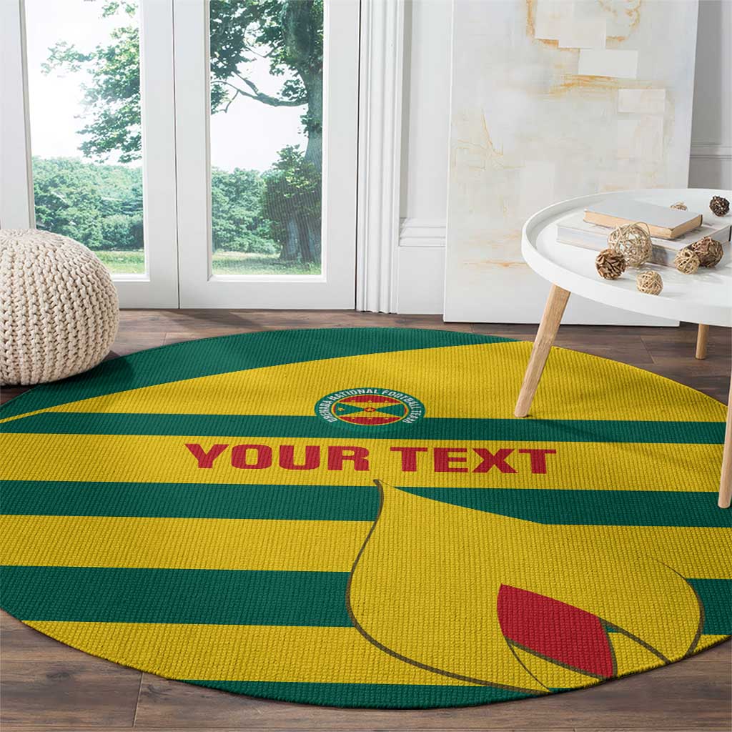 Custom Grenada Football Round Carpet Go Spice Boys Green Version