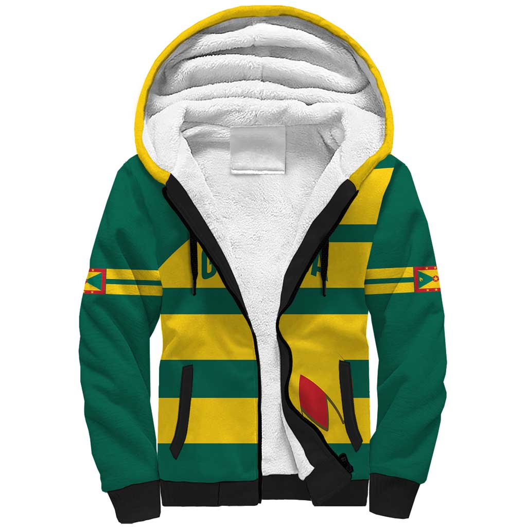 Custom Grenada Football Sherpa Hoodie Go Spice Boys Green Version