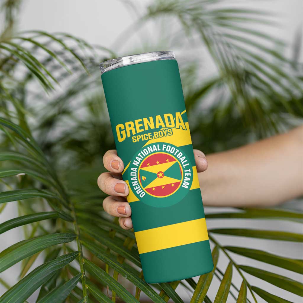 Custom Grenada Football Skinny Tumbler Go Spice Boys Green Version