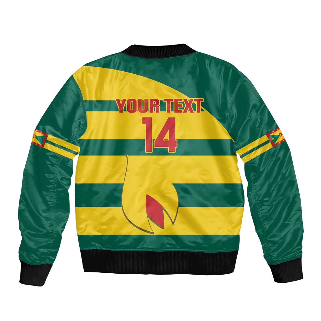 Custom Grenada Football Sleeve Zip Bomber Jacket Go Spice Boys Green Version