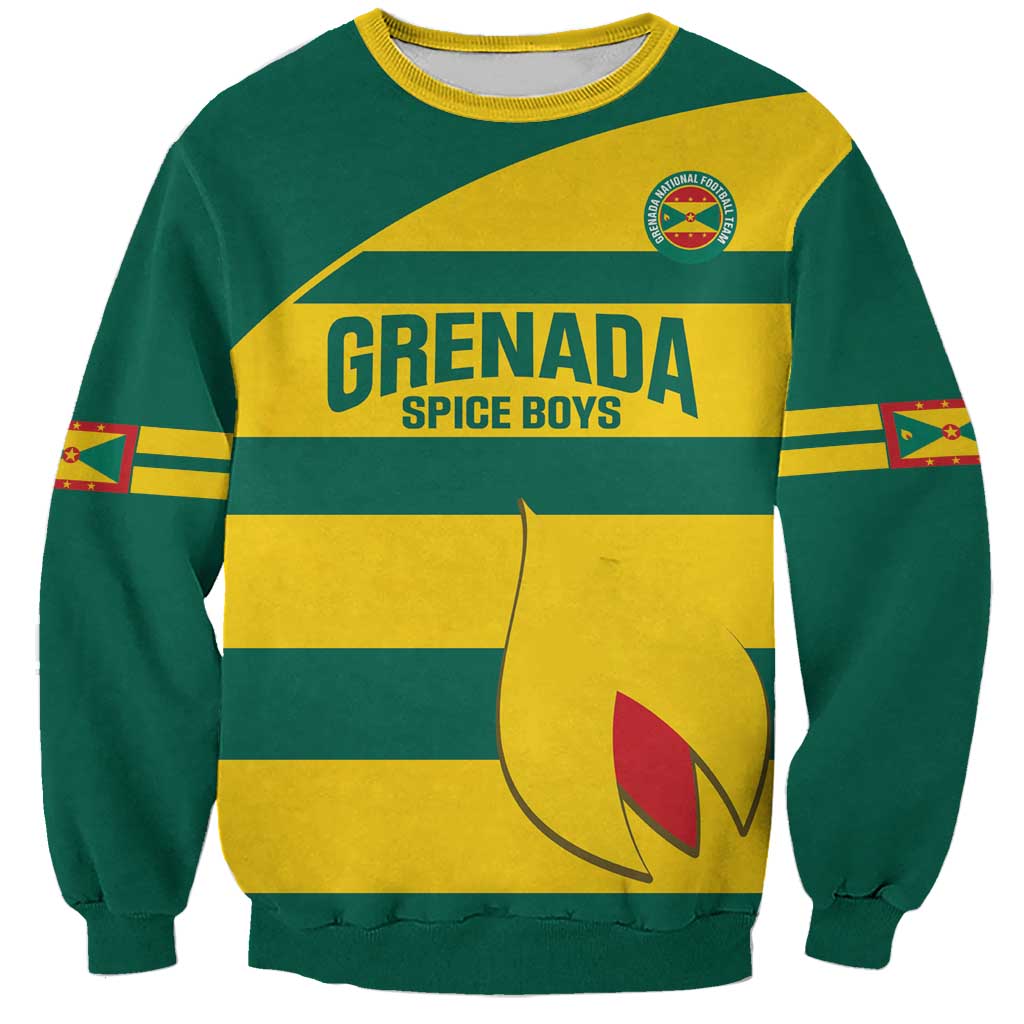 Custom Grenada Football Sweatshirt Go Spice Boys Green Version