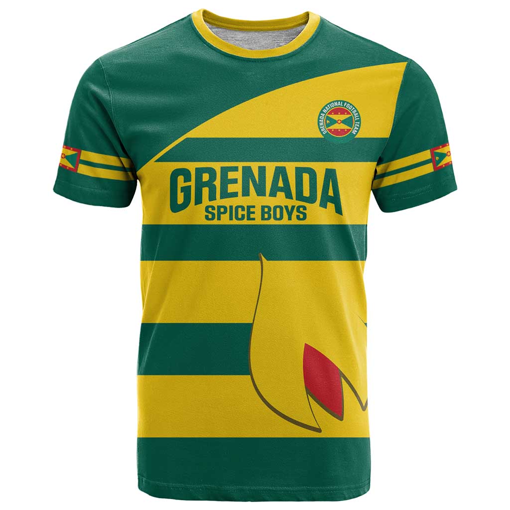 Custom Grenada Football T Shirt Go Spice Boys Green Version