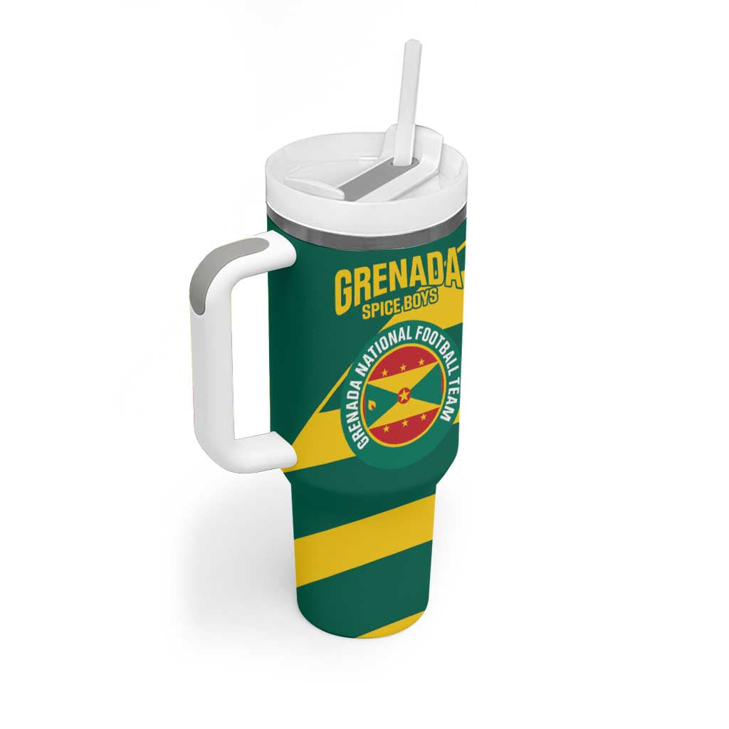 Custom Grenada Football Tumbler With Handle Go Spice Boys Green Version