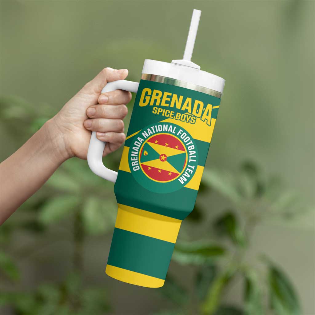 Custom Grenada Football Tumbler With Handle Go Spice Boys Green Version