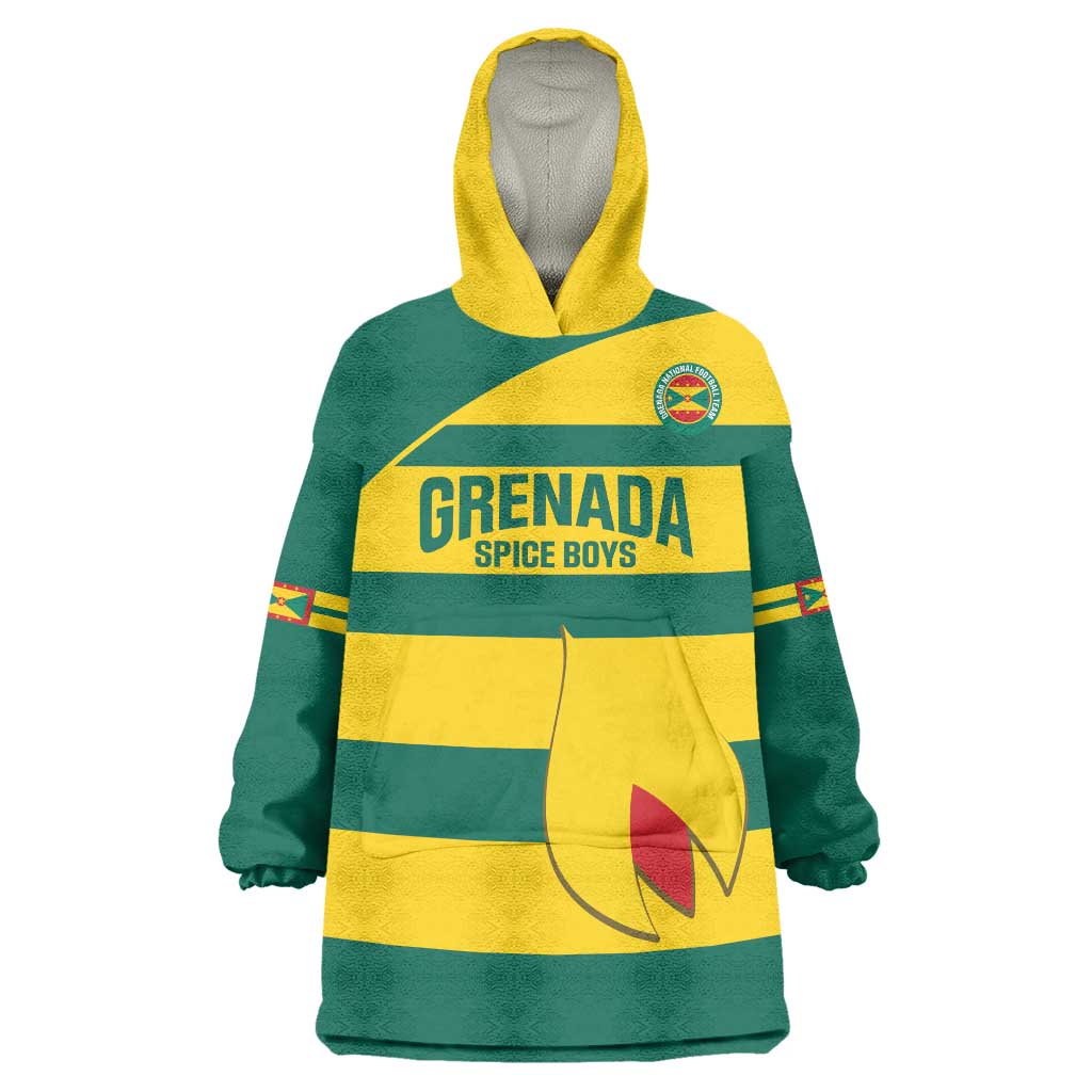Custom Grenada Football Wearable Blanket Hoodie Go Spice Boys Green Version