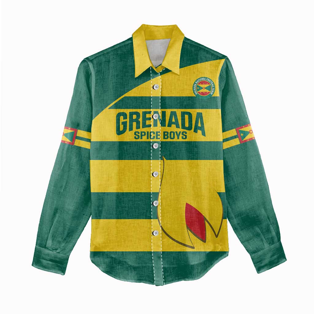 Custom Grenada Football Women Casual Shirt Go Spice Boys Green Version