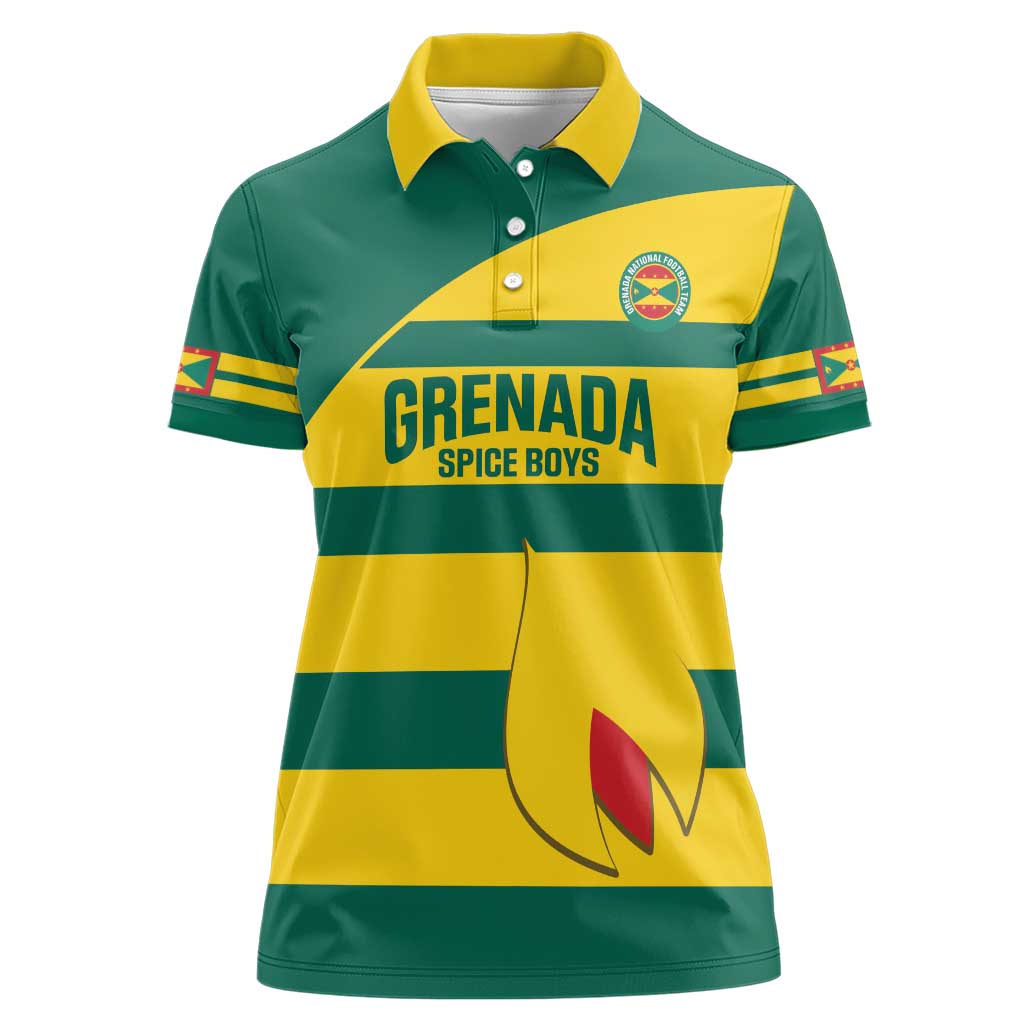 Custom Grenada Football Women Polo Shirt Go Spice Boys Green Version