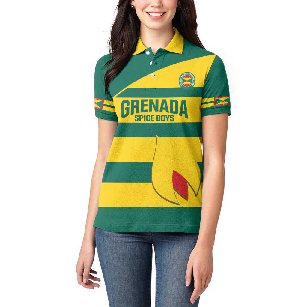 Custom Grenada Football Women Polo Shirt Go Spice Boys Green Version