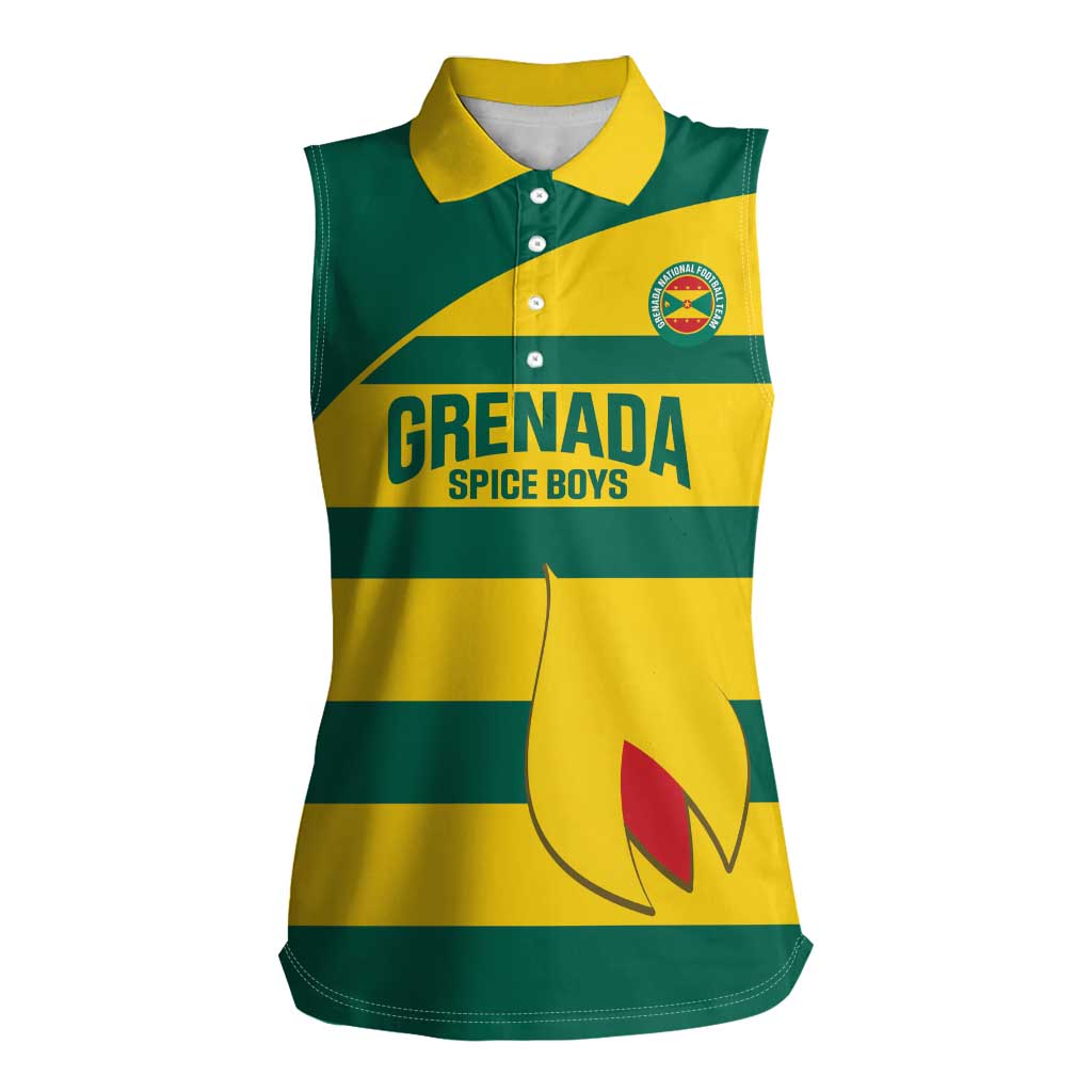 Custom Grenada Football Women Sleeveless Polo Shirt Go Spice Boys Green Version
