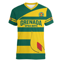 Custom Grenada Football Women V-Neck T-Shirt Go Spice Boys Green Version