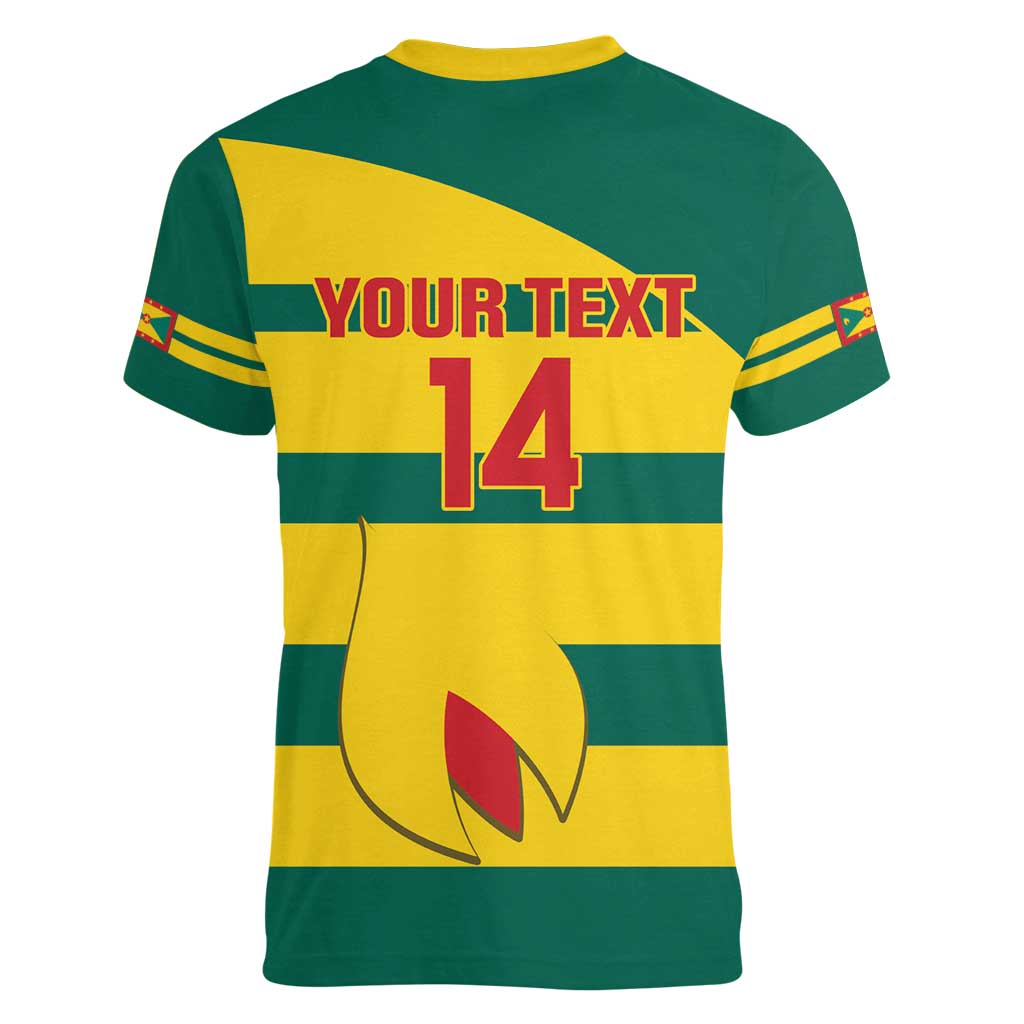 Custom Grenada Football Women V-Neck T-Shirt Go Spice Boys Green Version