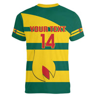 Custom Grenada Football Women V-Neck T-Shirt Go Spice Boys Green Version