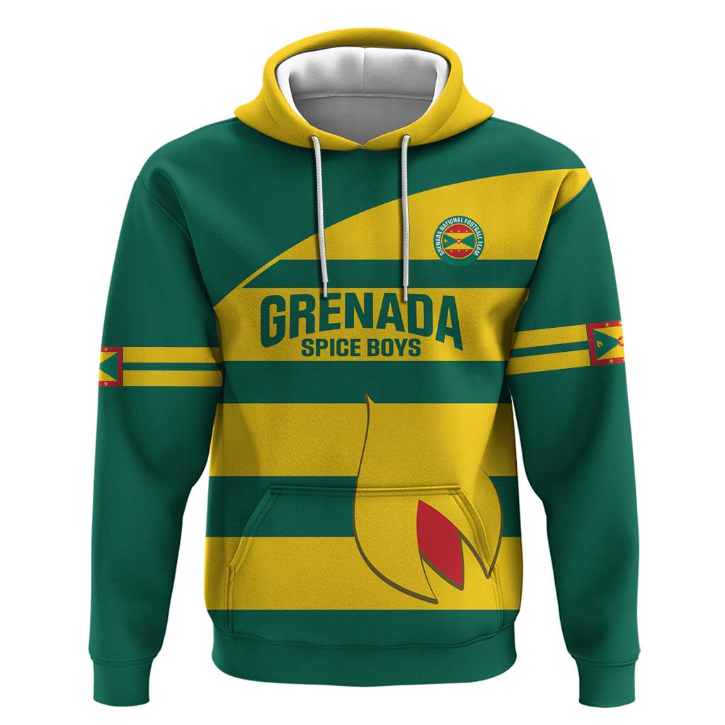 Custom Grenada Football Zip Hoodie Go Spice Boys Green Version
