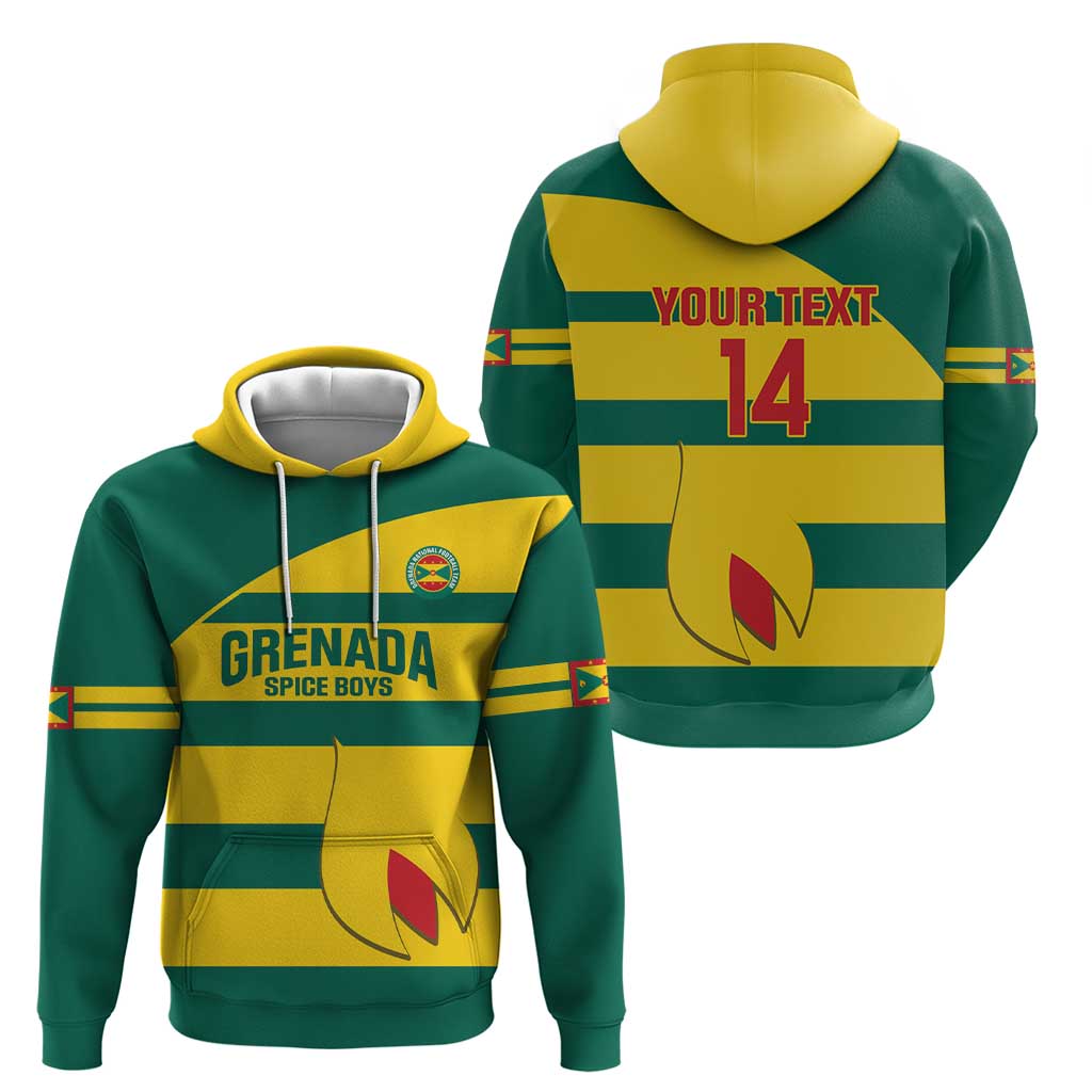 Custom Grenada Football Zip Hoodie Go Spice Boys Green Version