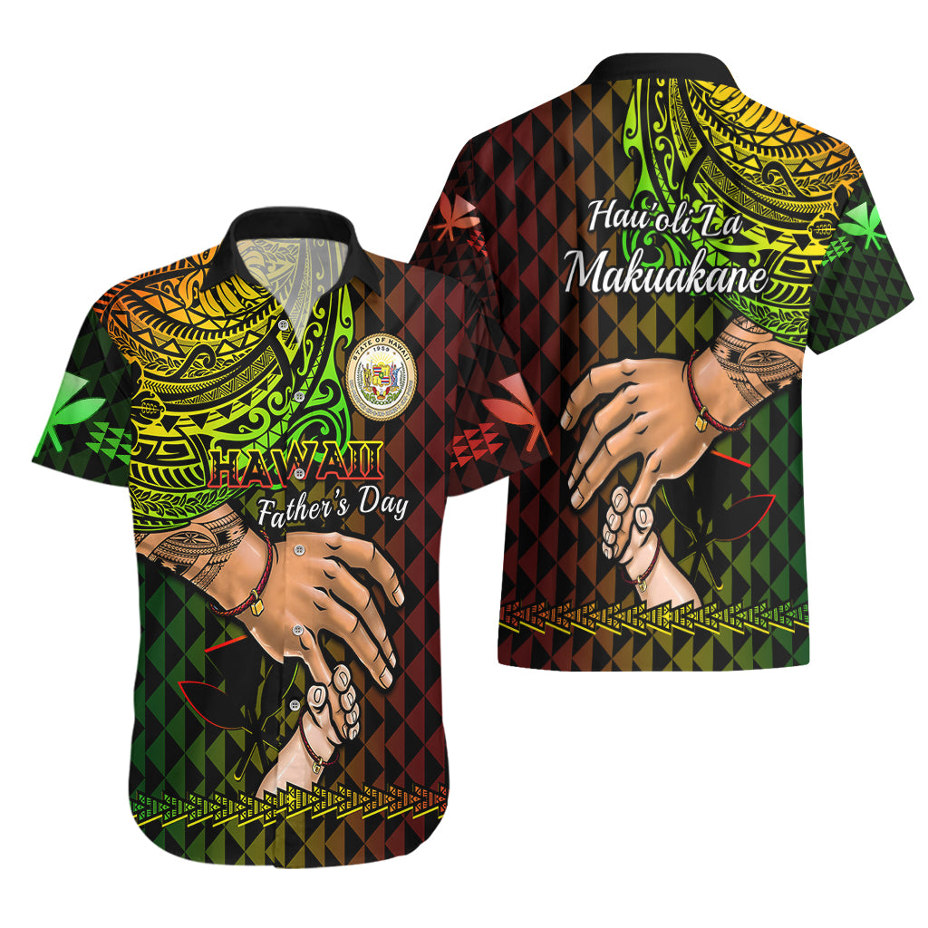 Polynesian Pride Father Day Hawaii Hawaiian Shirt Kanaka Kakau Hauoli La Makuakane - Wonder Print Shop
