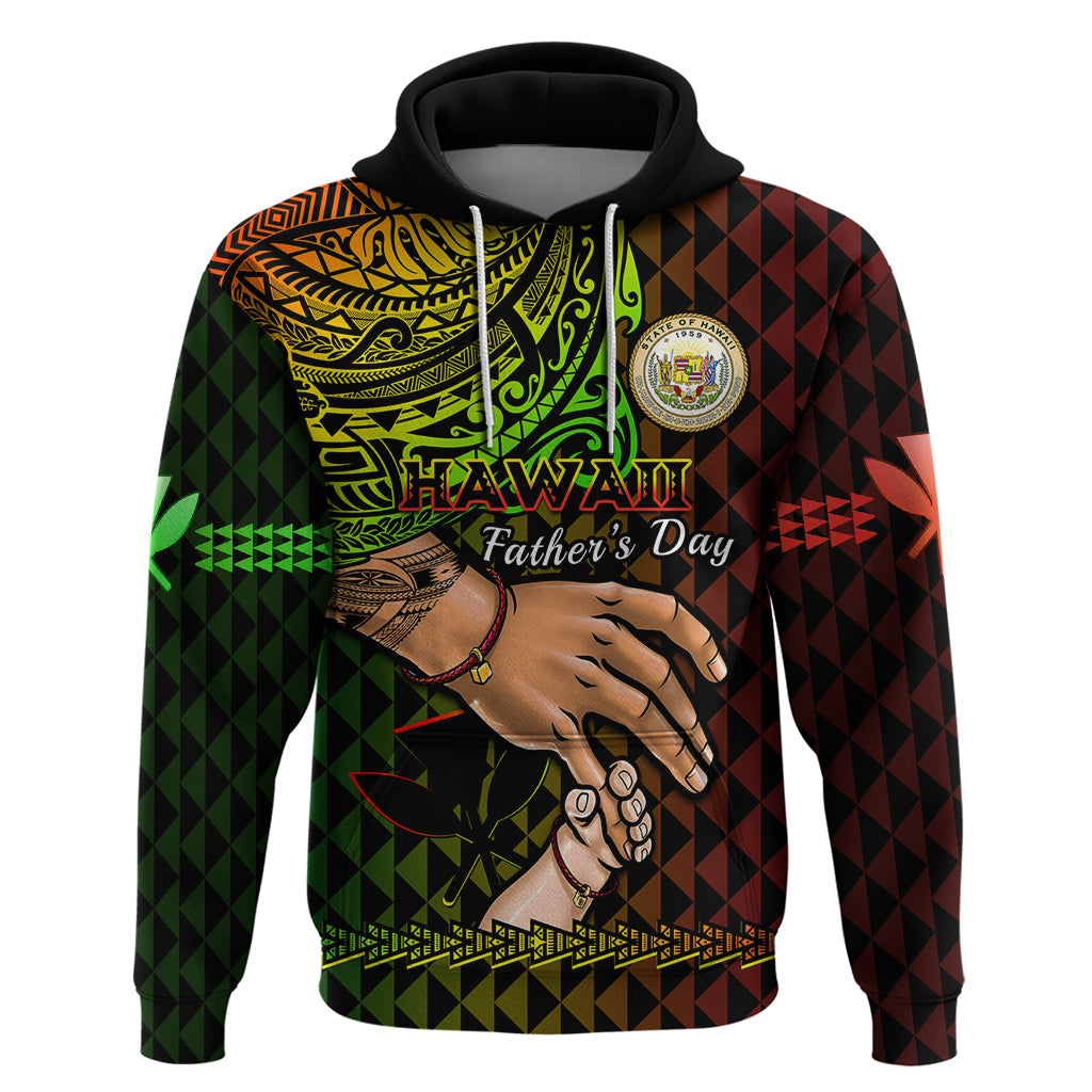 Polynesian Pride Father Day Hawaii Hoodie Kanaka Kakau Hauoli La Makuakane - Wonder Print Shop