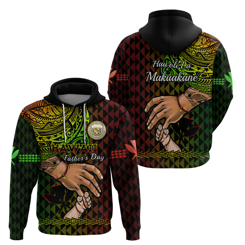 Polynesian Pride Father Day Hawaii Hoodie Kanaka Kakau Hauoli La Makuakane - Wonder Print Shop