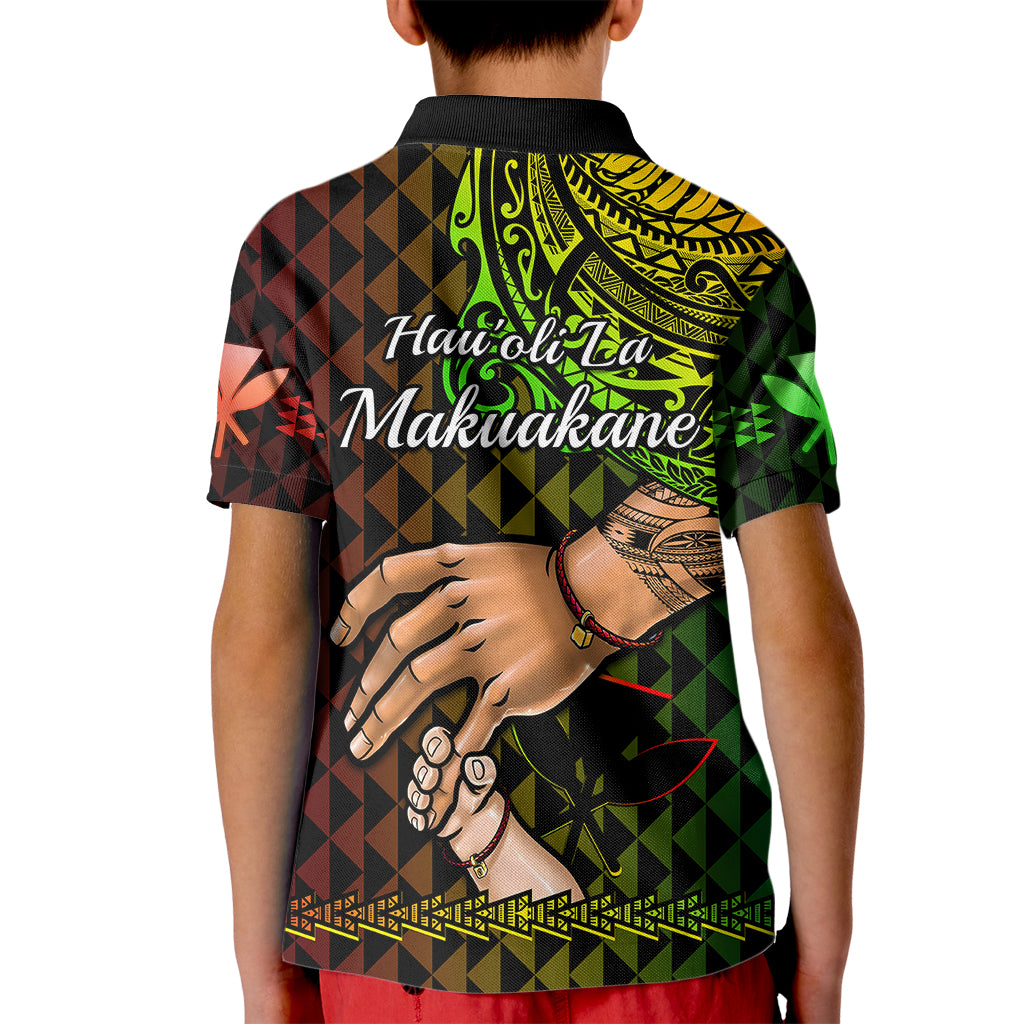 Polynesian Pride Father Day Hawaii Polo Shirt for Kid Kanaka Kakau Hauoli La Makuakane - Wonder Print Shop