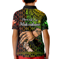 Polynesian Pride Father Day Hawaii Polo Shirt for Kid Kanaka Kakau Hauoli La Makuakane - Wonder Print Shop