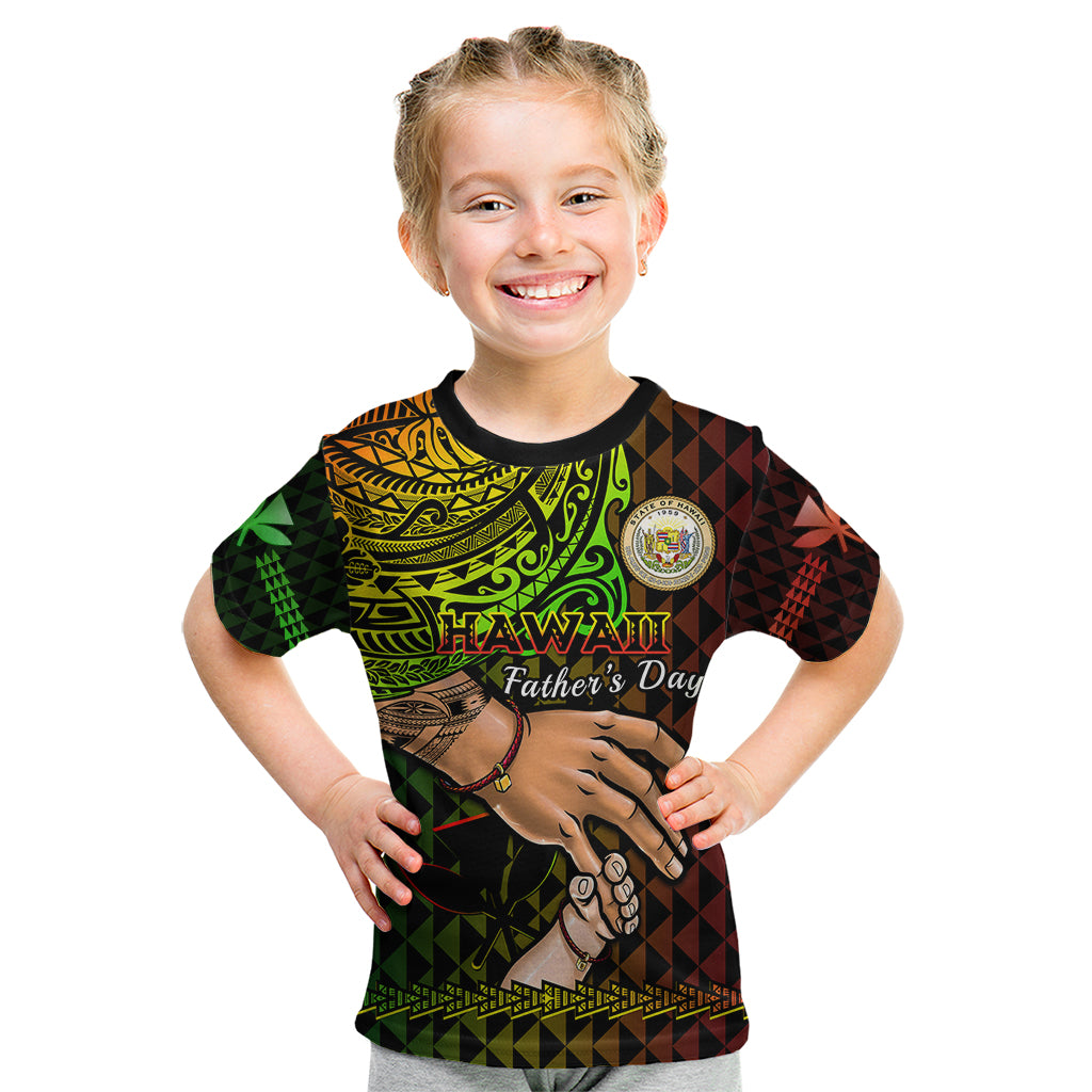 Polynesian Pride Father Day Hawaii Kid T Shirt Kanaka Kakau Hauoli La Makuakane - Wonder Print Shop