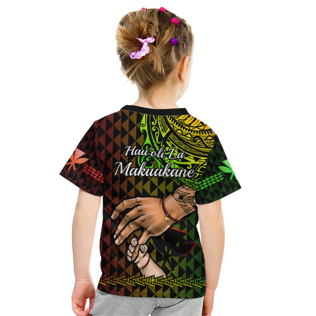 Polynesian Pride Father Day Hawaii Kid T Shirt Kanaka Kakau Hauoli La Makuakane - Wonder Print Shop
