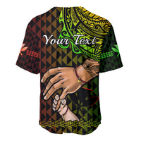 Personalised Father Day Hawaii Baseball Jersey Kanaka Kakau Hauoli La Makuakane - Wonder Print Shop