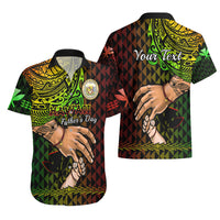 Personalised Father Day Hawaii Hawaiian Shirt Kanaka Kakau Hauoli La Makuakane - Wonder Print Shop