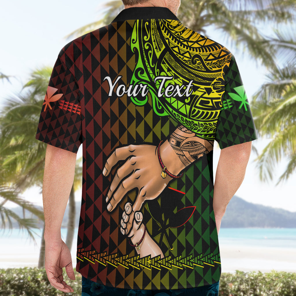 Personalised Father Day Hawaii Hawaiian Shirt Kanaka Kakau Hauoli La Makuakane - Wonder Print Shop