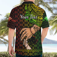 Personalised Father Day Hawaii Hawaiian Shirt Kanaka Kakau Hauoli La Makuakane - Wonder Print Shop