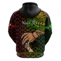 Personalised Father Day Hawaii Hoodie Kanaka Kakau Hauoli La Makuakane - Wonder Print Shop