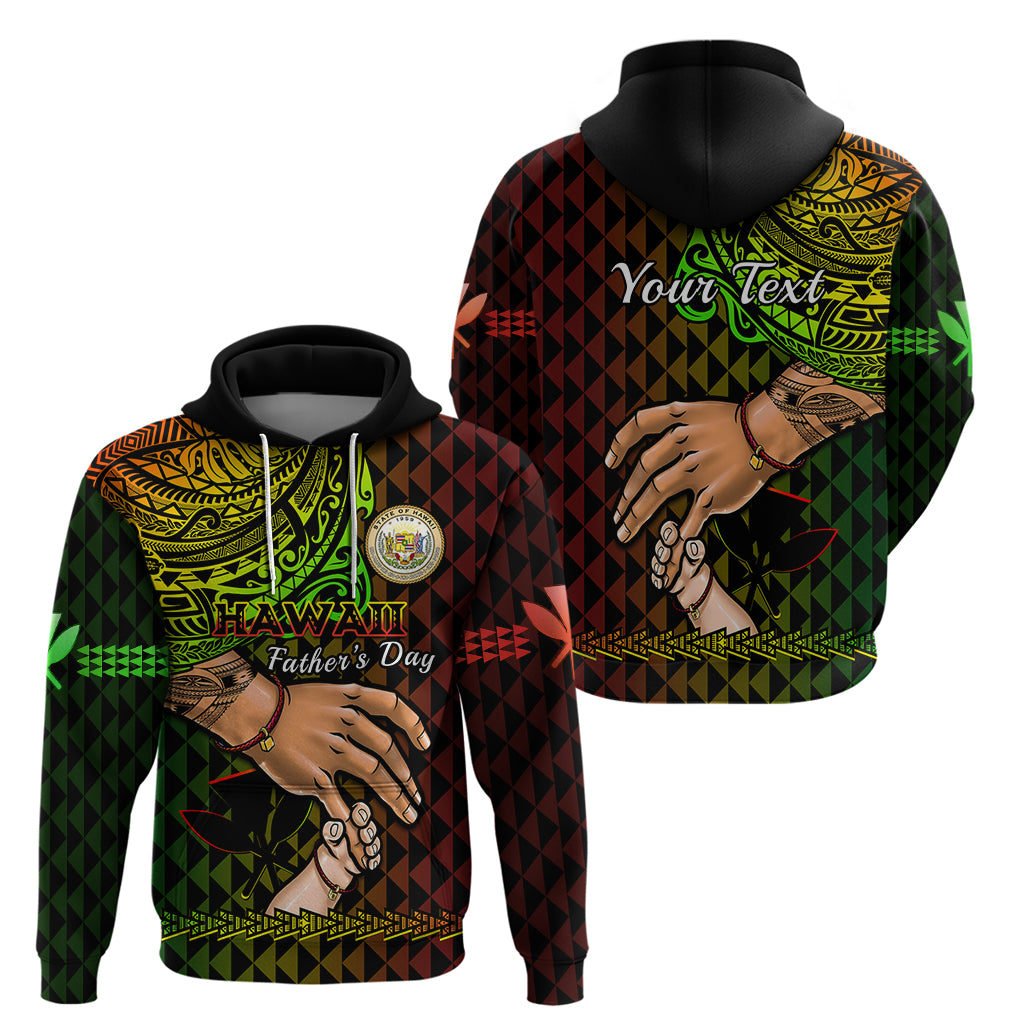 Personalised Father Day Hawaii Hoodie Kanaka Kakau Hauoli La Makuakane - Wonder Print Shop